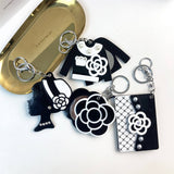 SEASHELL SLIDE MIRROR KEYCHAIN CUTE ACRYLIC CHARM_CWMM6369