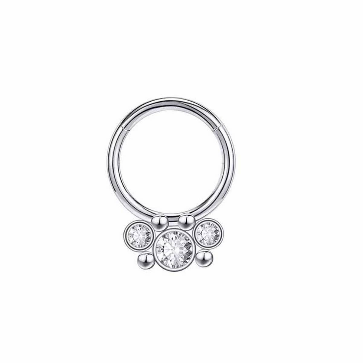Zircon Closed Nose Ring Piercing Jewelry_Cwmm9537
