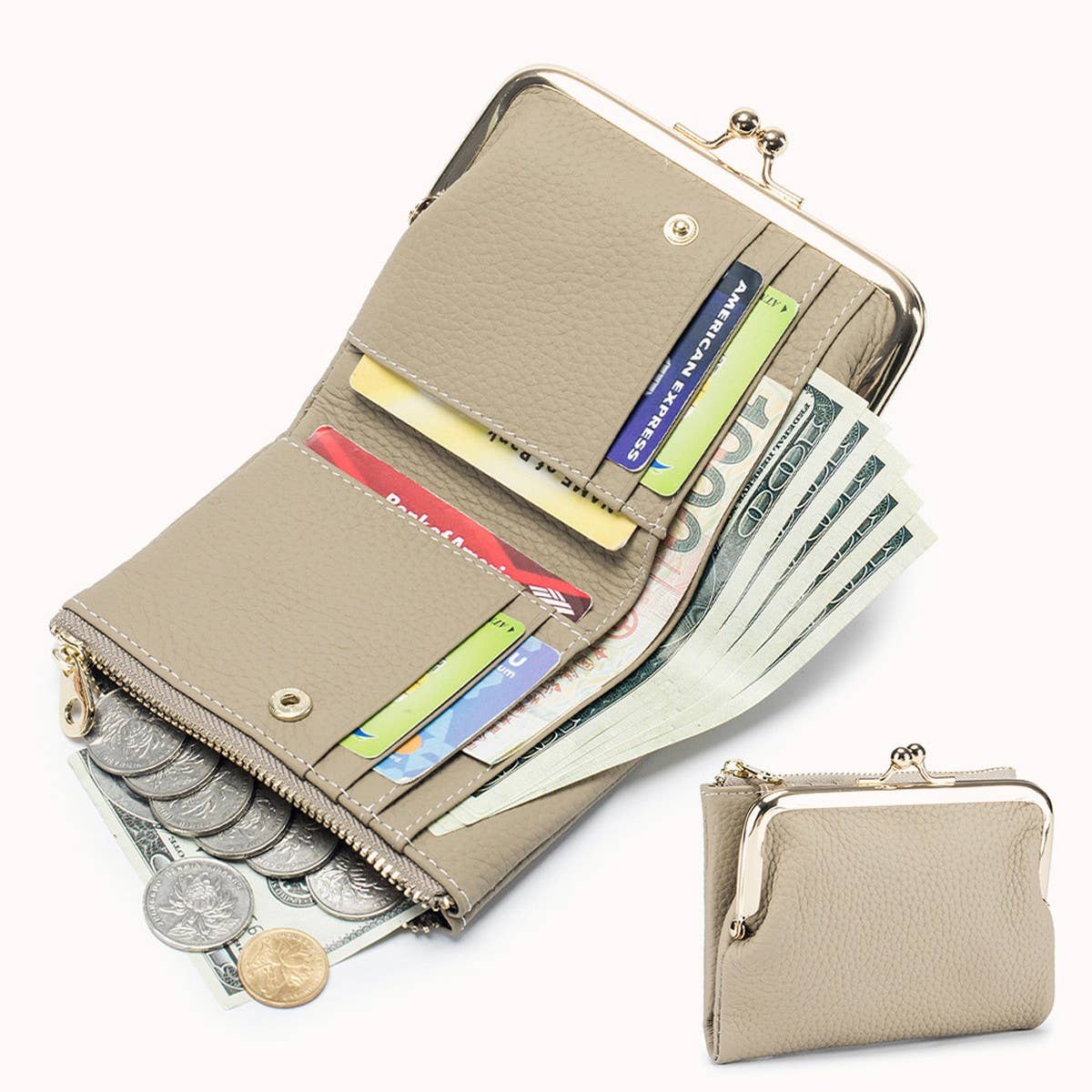 FASHION GENUINE LEATHER CLUTCH SHORT SIMPLE WALLET_CWAB3797