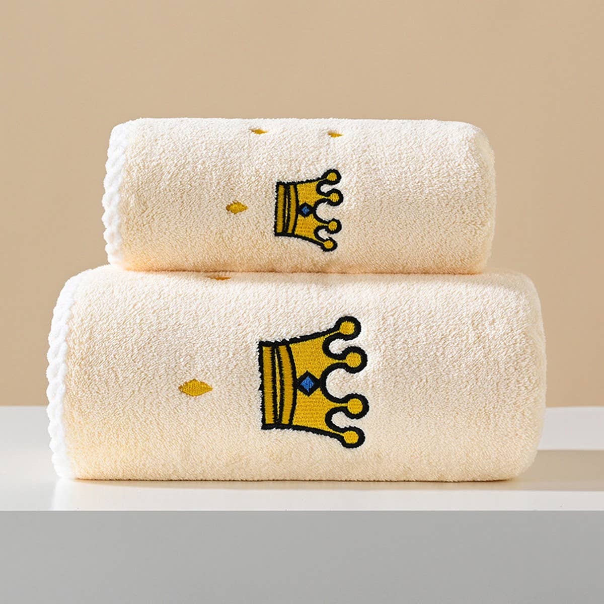 EMBROIDERED THICK CORAL FLEECE BATH TOWEL SET_CWMM2328