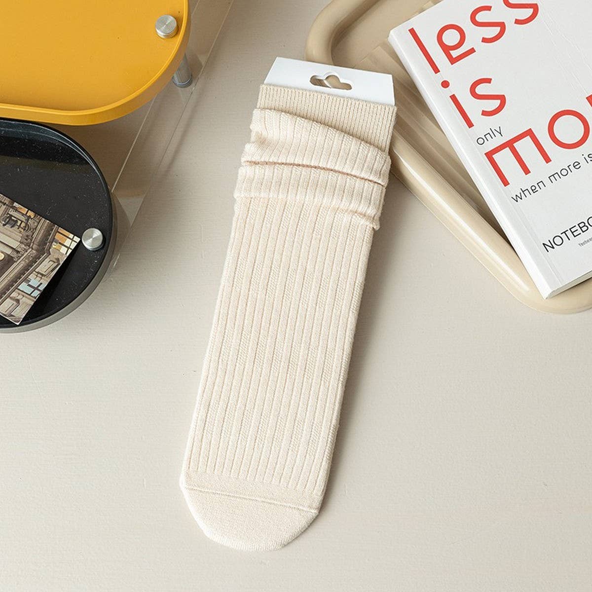 SOLID COLOR RETRO WARM MID CALF SOCKS_CWMS1053