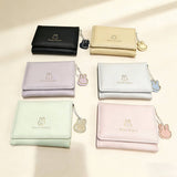 Cute Bunny Print Candy Color Trifold Wallet_Cwab06222