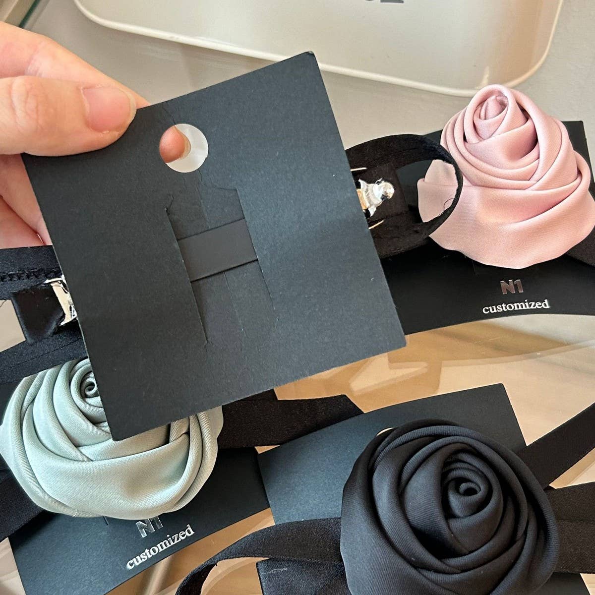 ROSE BOW FASHION FLOWER HAIR SCRUNCHIES_CWAHA1740