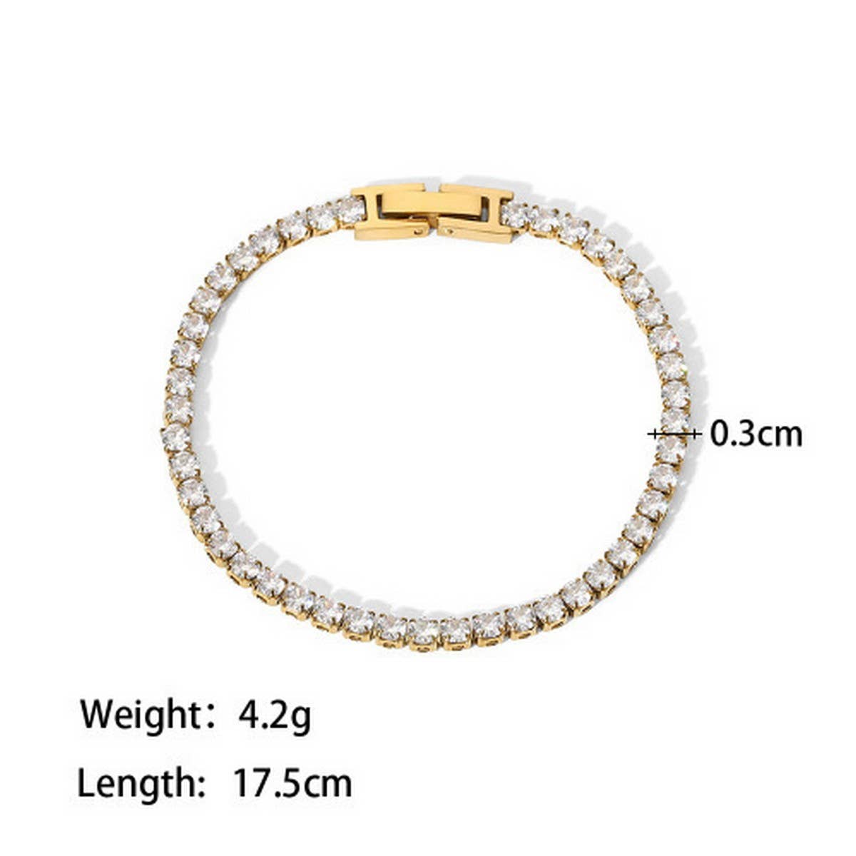 Zircon & Pearl Chain Bracelet In Stainle Steel_Cwaje4658