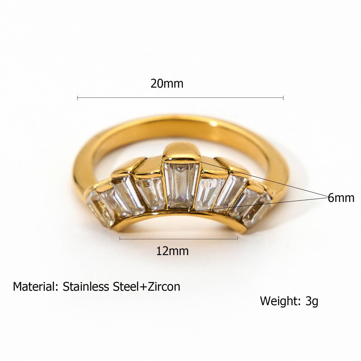 GEOMETRIC CZ STEEL RING WITH LUXE GLOSS FINISH_CWMM8931