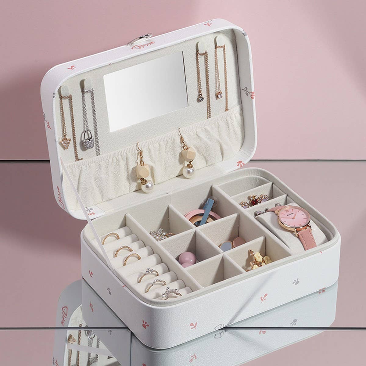 LARGE CAPACITY PRINTED CARTOON JEWELRY STORAGE BOX_CWAJE1540