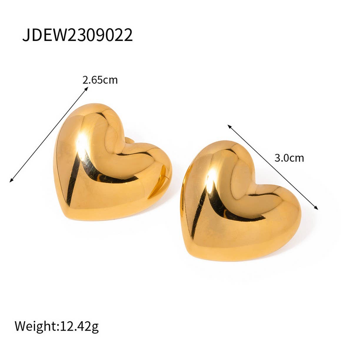 SIMPLE AND POPULAR GLOSSY LOVE EARRINGS_CWAJE1357