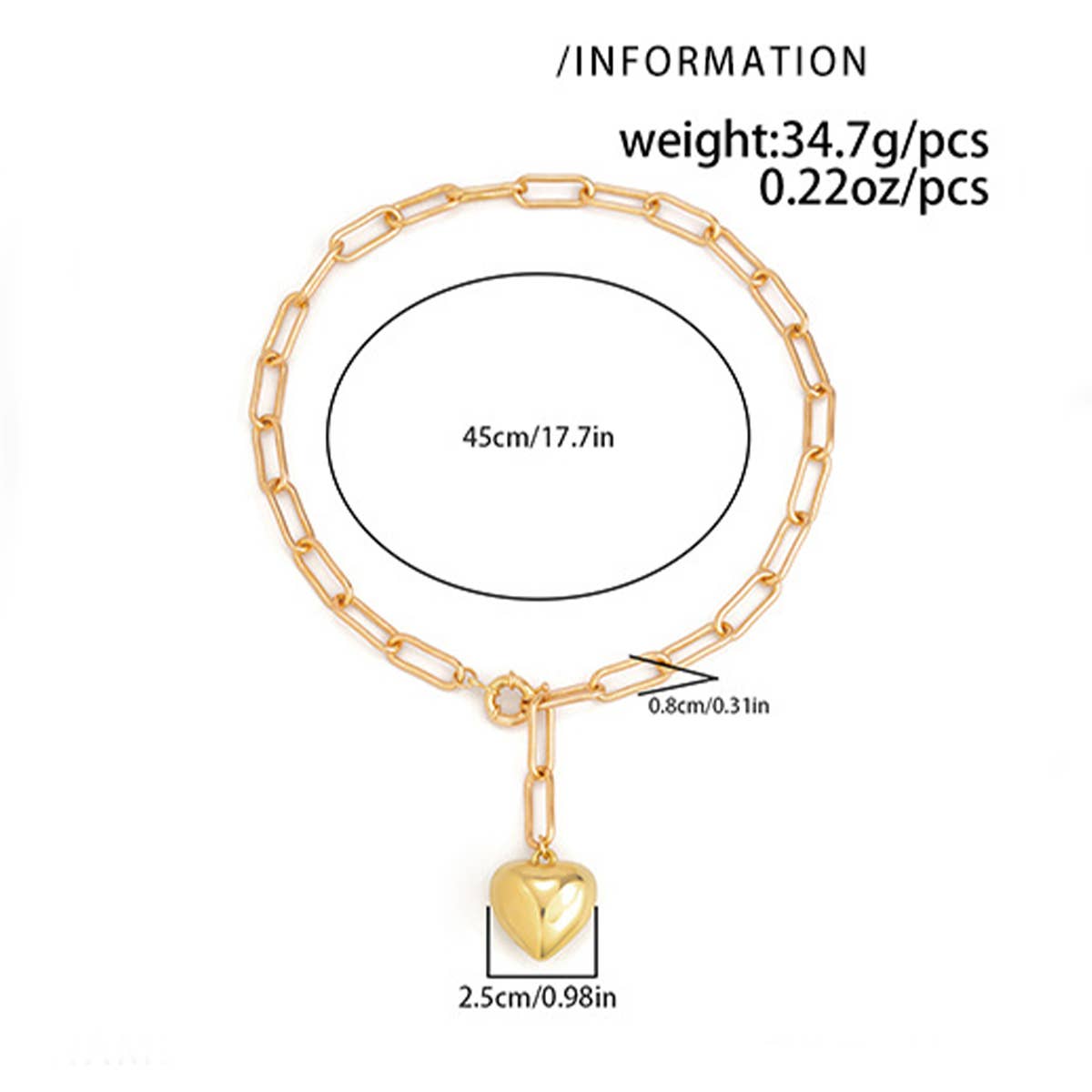 Minimalist Heart-Shaped Collarbone Chain Necklace_Cwaje1132