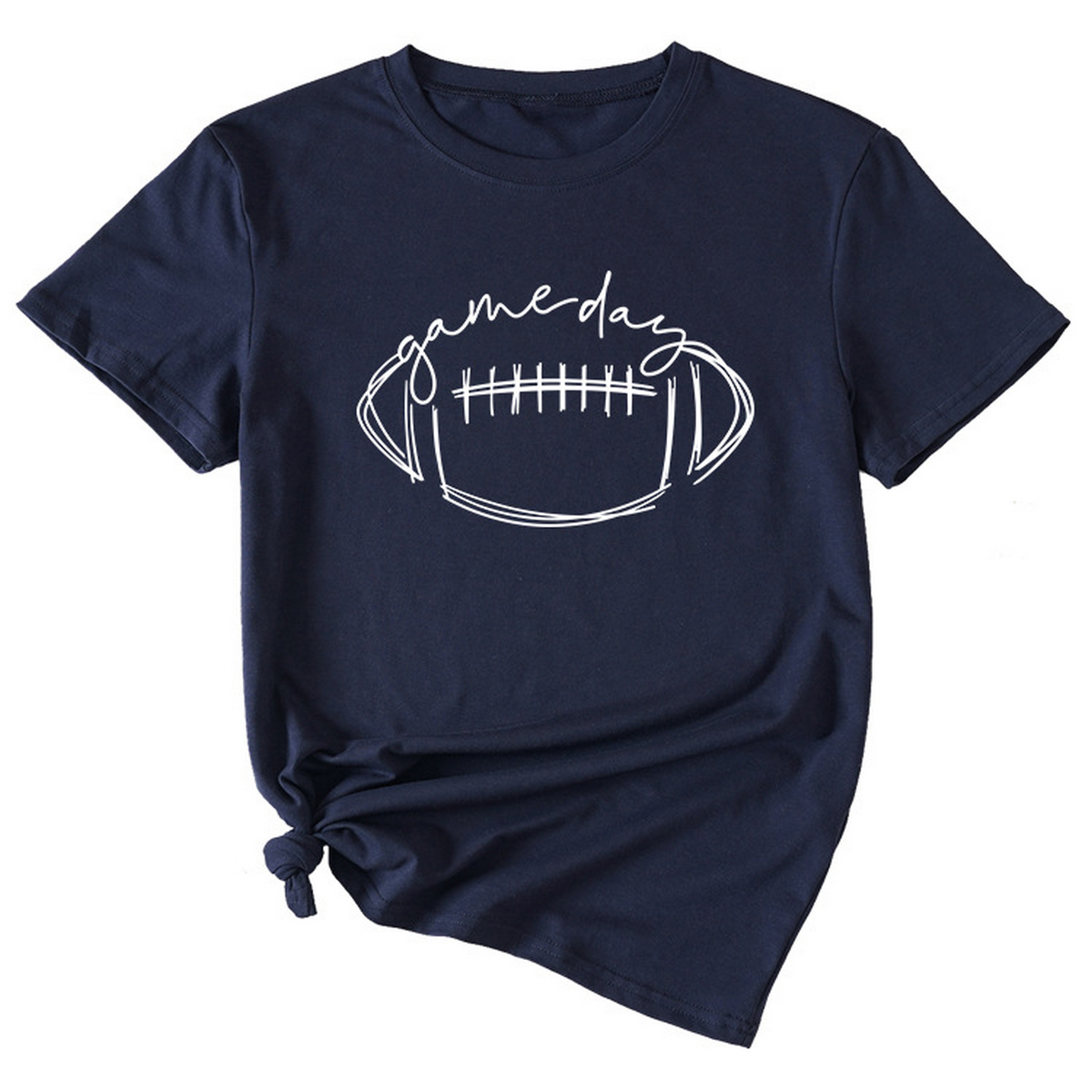 Wome Casual Tee With Fun Football Print_Cwdsd8368