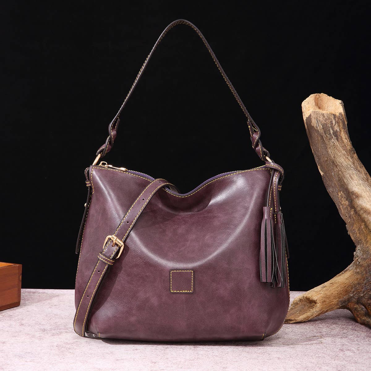 Fashion Retro Waxed Soft Pu Leather Handbag_Cwab2598