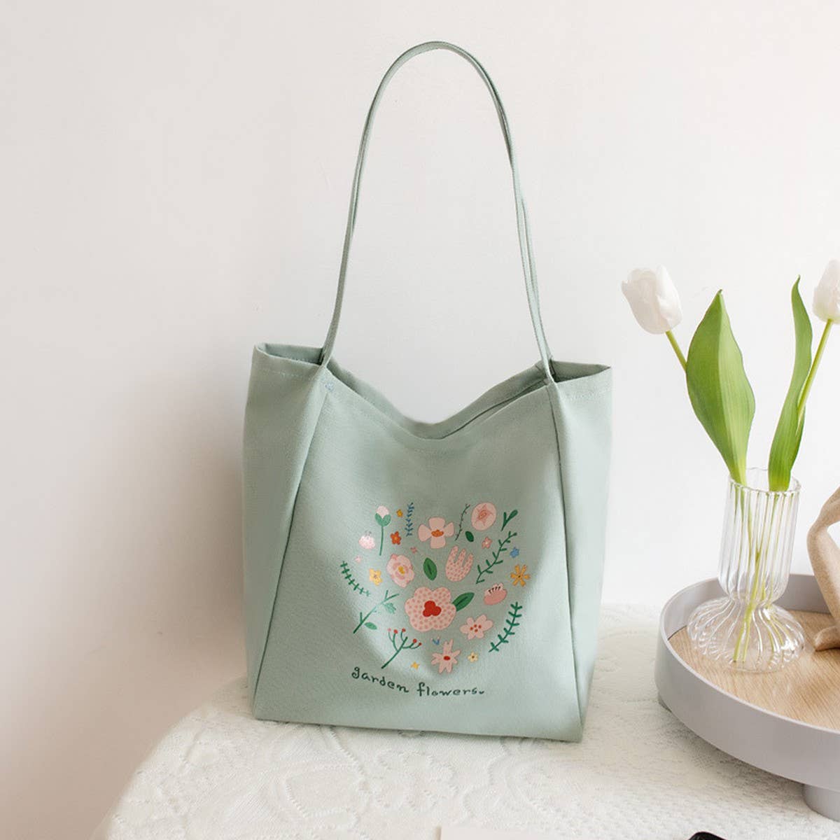FLORAL CANVAS TOTE BAG FOR WOMEN LARGE CAPACITY_CWAB5621