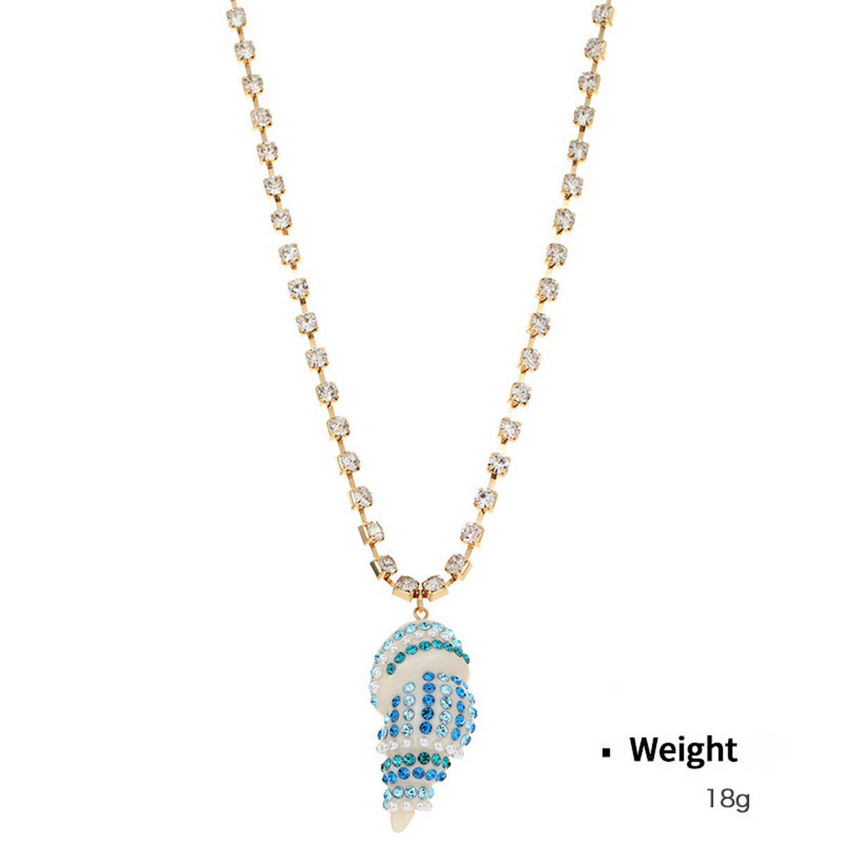 BEACH TRAVEL FASHION DIAMOND NECKLACE JEWELRY SET_CWAJE2914