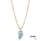 BEACH TRAVEL FASHION DIAMOND NECKLACE JEWELRY SET_CWAJE2914