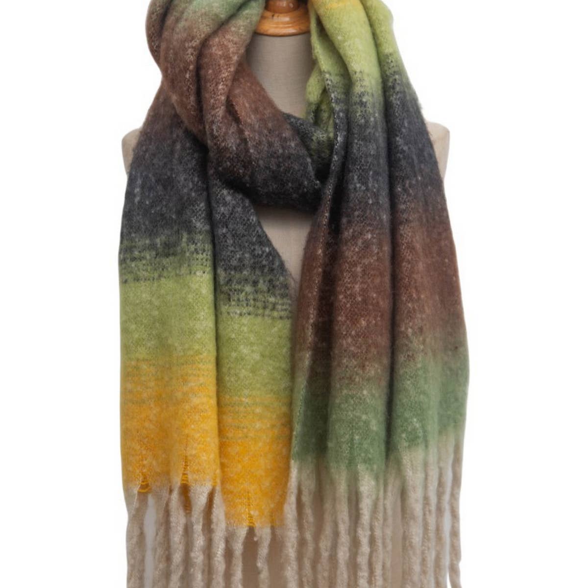 GRADIENT CHUNKY TASSEL SCARF AUTUMN AND WINTER_CWASC1281