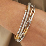 Two-Tone Stainless Steel Chain Bracelet