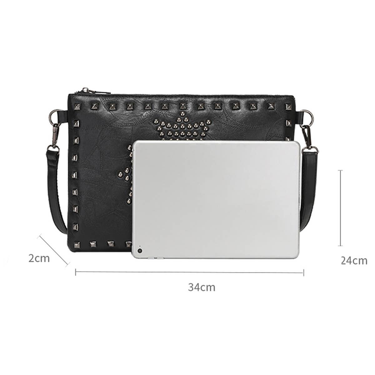 Vintage Rivet Large Capacity File Pack Handbag_Cwab1481