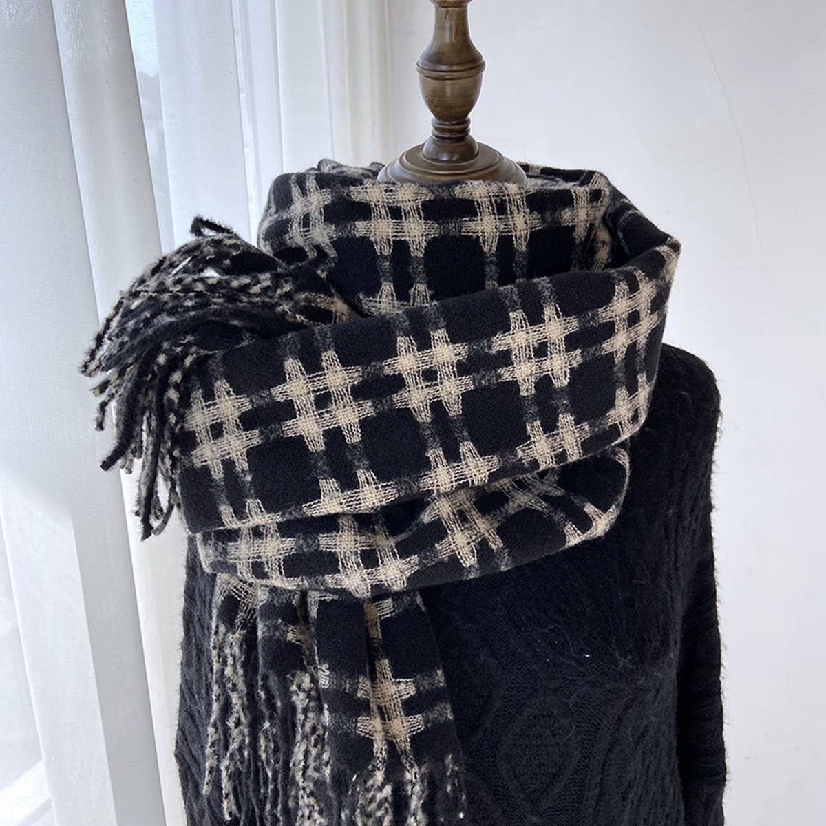 RETRO PLAID SCARF SOFT WARM COUPLE WINTER WRAP_CWASC1471