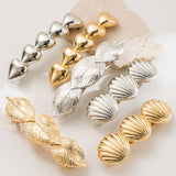 MINIMALIST METAL HEART LEAF SHELL PONYTAIL CLIP_CWAHA6179