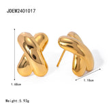 18K GOLD STAINLESS STEEL SIMPLE LINE EARRINGS_CWMM2347