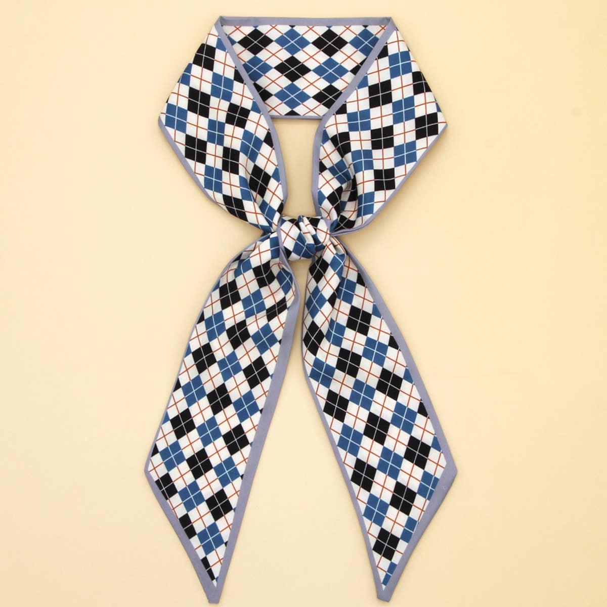 CHIC FLORAL LETTER TWILLY SCARF FOR HAIR BAGS_CWASC0068