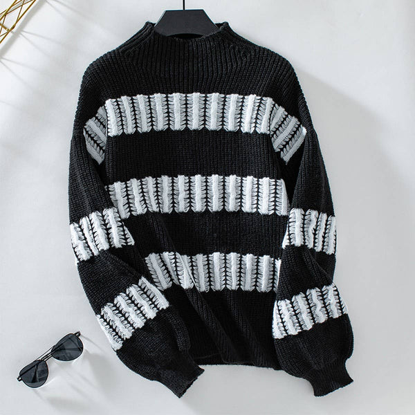 Stylish All-In-One Semi-Turtleneck Sweater