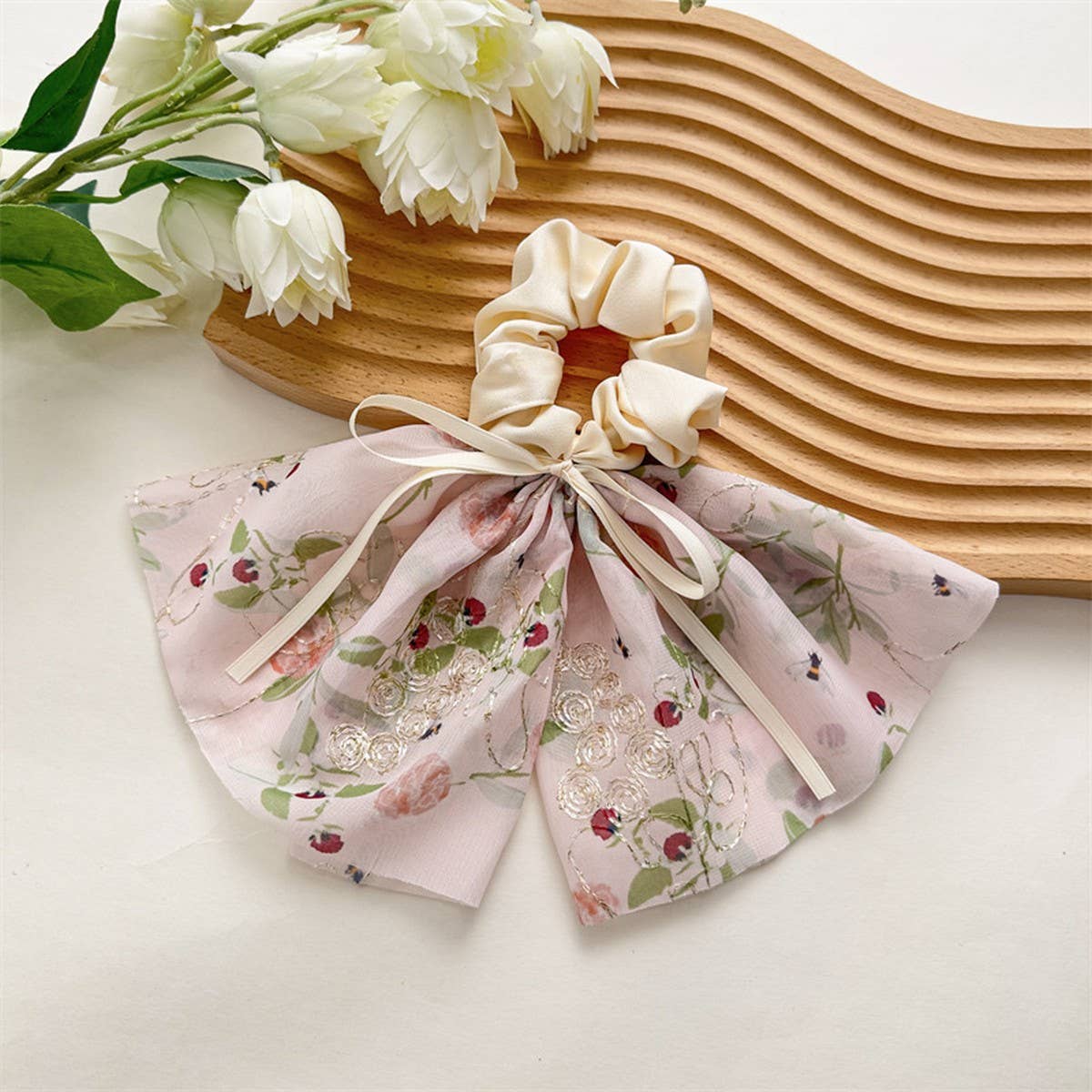 2024 NEW FLORAL EMBROIDERED BOW HAIR TIE_CWAHA1085