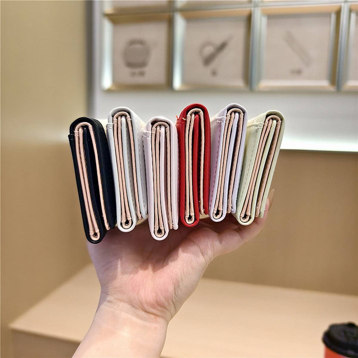 Cute Embroidered Dachshund Tricolor Trifold Wallet_Cwab06209
