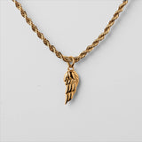 STAINLESS STEEL MENS WING PENDANT NECKLACE_CWMM5558