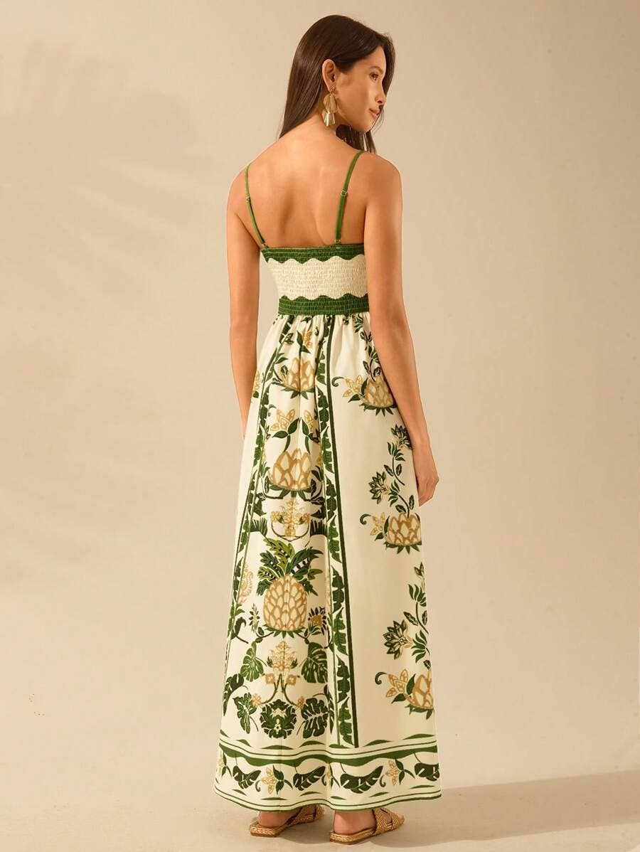 Sunlit Floral Prints And Ruffles Casual Dress