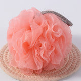 LARGE BATH FLOWER FOAMING NET TWO COLOR BATH POUF_CWMM3335