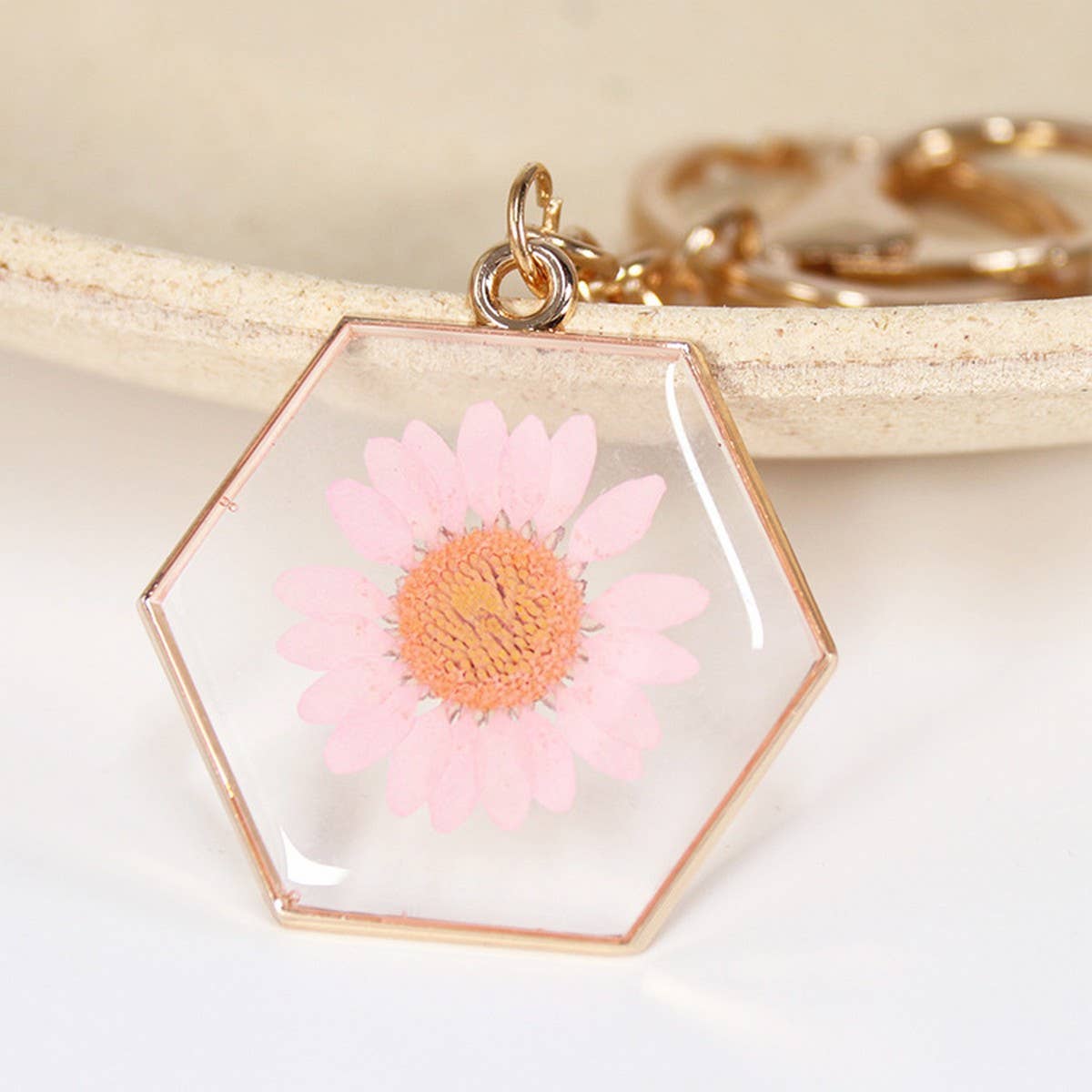 NEW NATURAL DRIED FLOWER KEYCHAIN PENDANT_CWMM3714