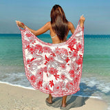 Versatile Print Beach Dress, Multi-Way Cape Style_Cwbls0466