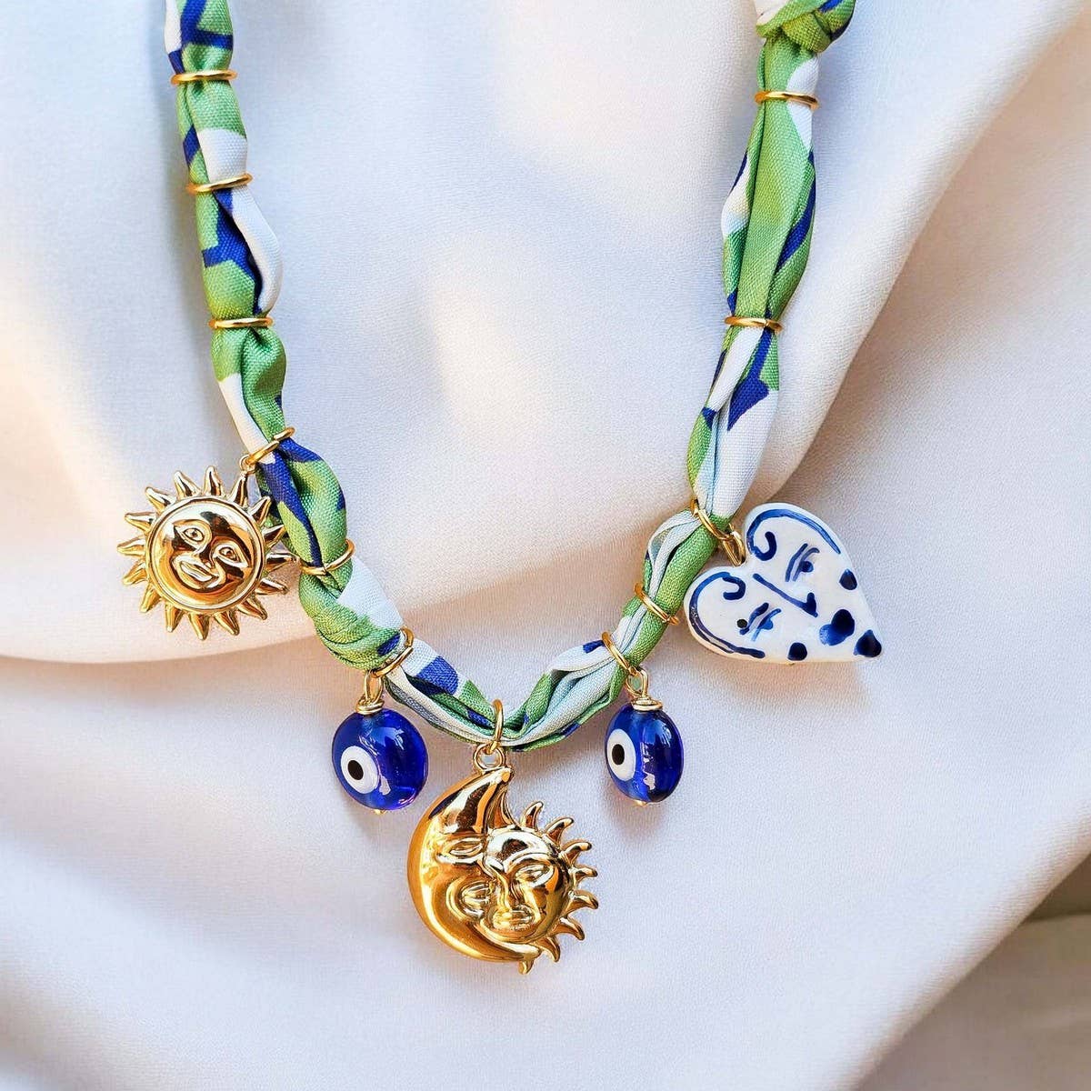 Trendy Scarf Chain Necklace With Sun Moon & Heart_Cwaje05662