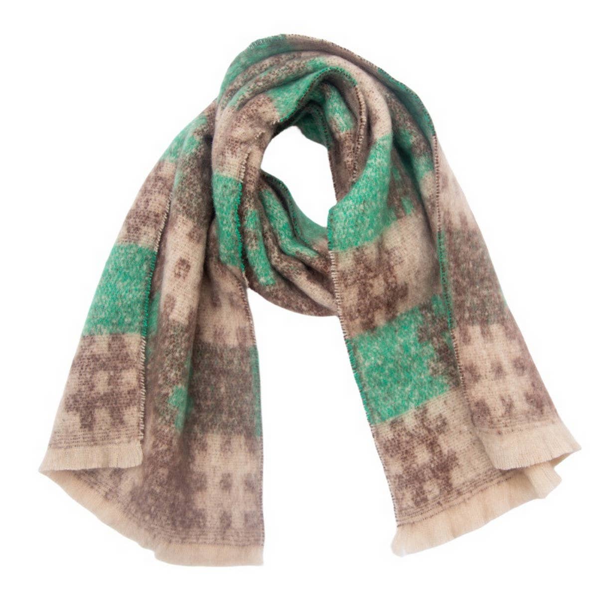 CIRCLE YARN JACQUARD SCARF UNISEX WINTER WRAP_CWASC0879