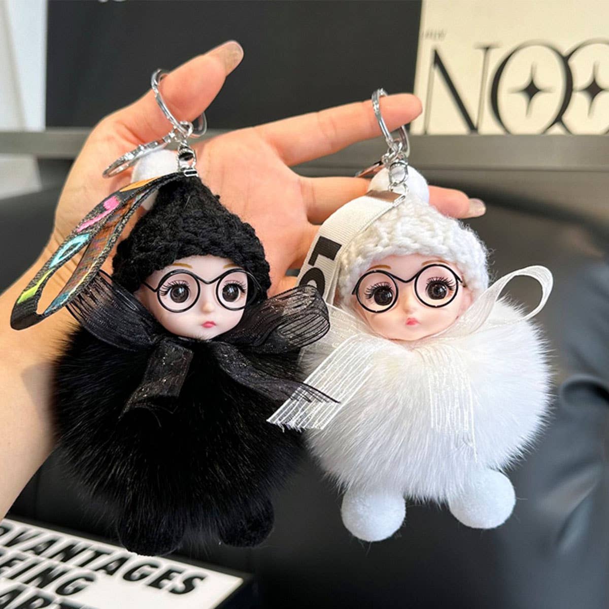 CUTE PLUSH DOLL CAR KEYCHAIN BAG PENDANT GIFT_CWMM2499