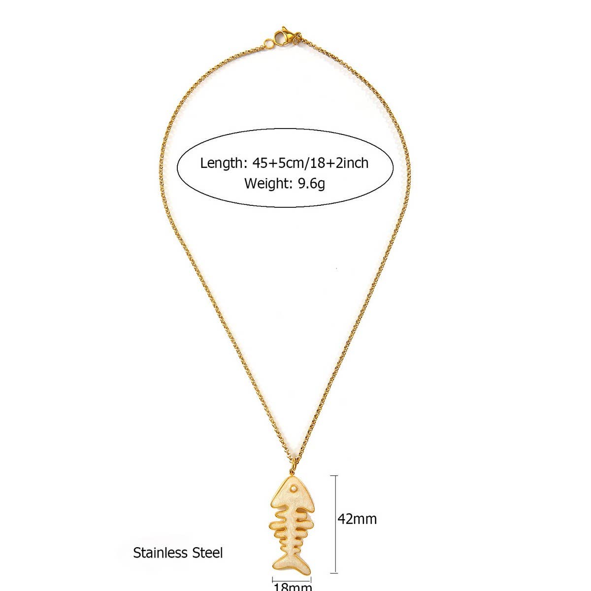 OCEAN STYLE FISH NECKLACE WITH SEA CHARMS_CWMM8806