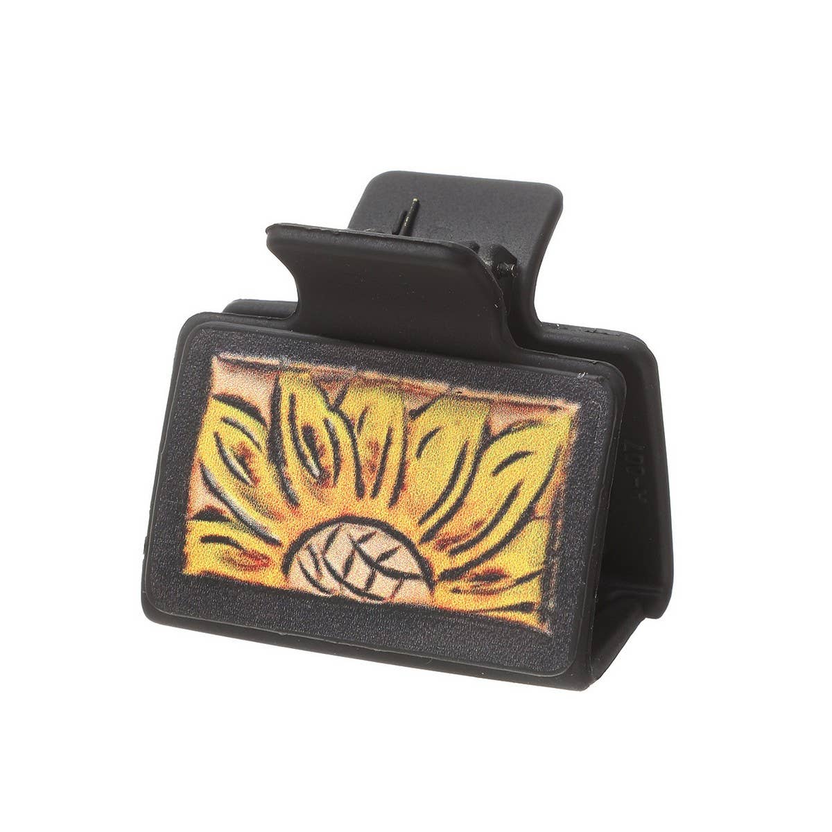 Western Sunflower Cactus Hair Claw Leather Clip_Cwaha0601