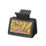 Western Sunflower Cactus Hair Claw Leather Clip_Cwaha0601