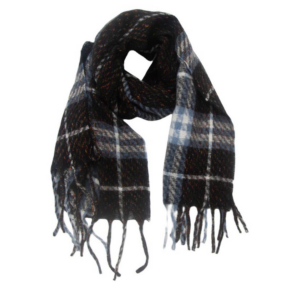 NEW TASSEL CHECKERED SCARF FOR FALL WINTER_CWASC0869