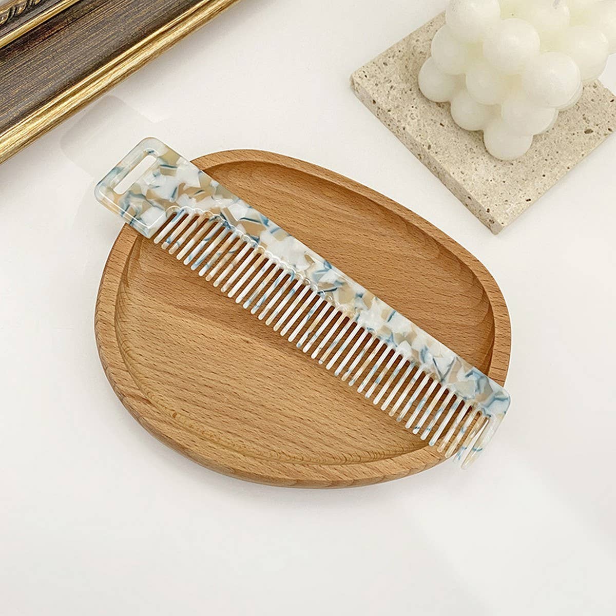 RETRO ACETATE HAIR COMB FOR STYLING MAKEUP_CWMM6429