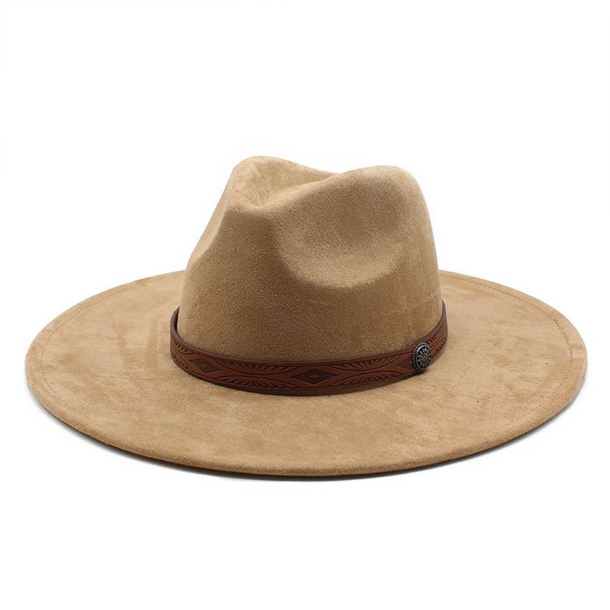 SUEDE HAT FOR MEN AND WOMEN COUPLES WIDE BRIM HAT_CWAH2506