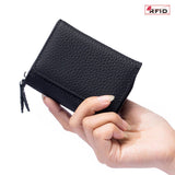 SMALL TRIFOLD MINI LEATHER LARGE CAPACITY WALLET_CWAB3787