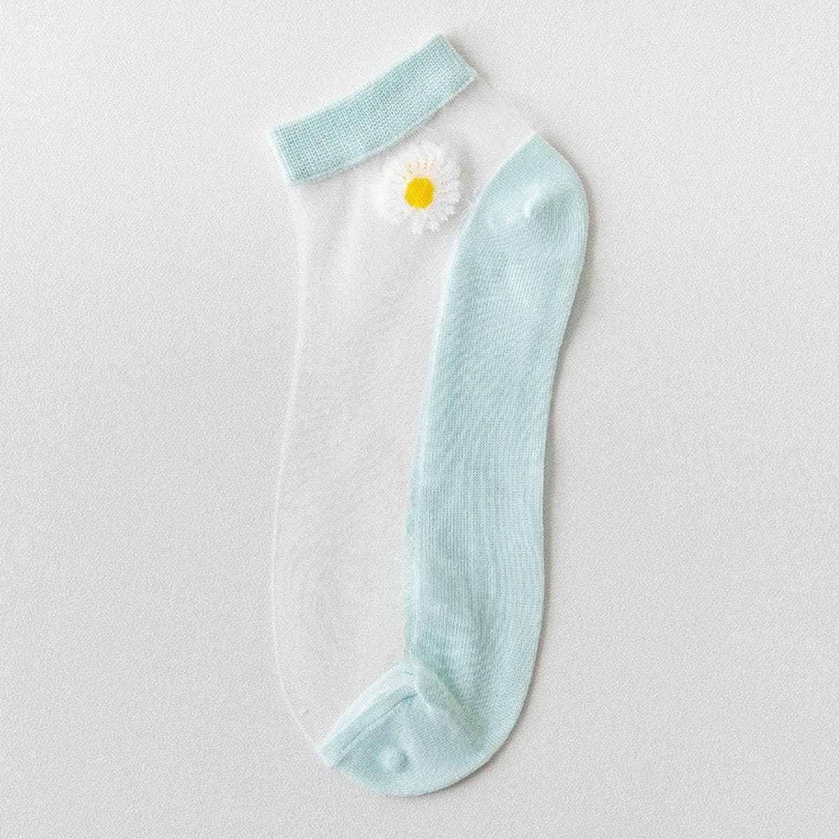 SUMMER WOMENS BREATHABLE PRINT SHEER SOCKS_CWMS0408