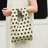 COW PATTERN CUTE KNOT WRISTLET KNITTED TOTE BAG_CWAB0880