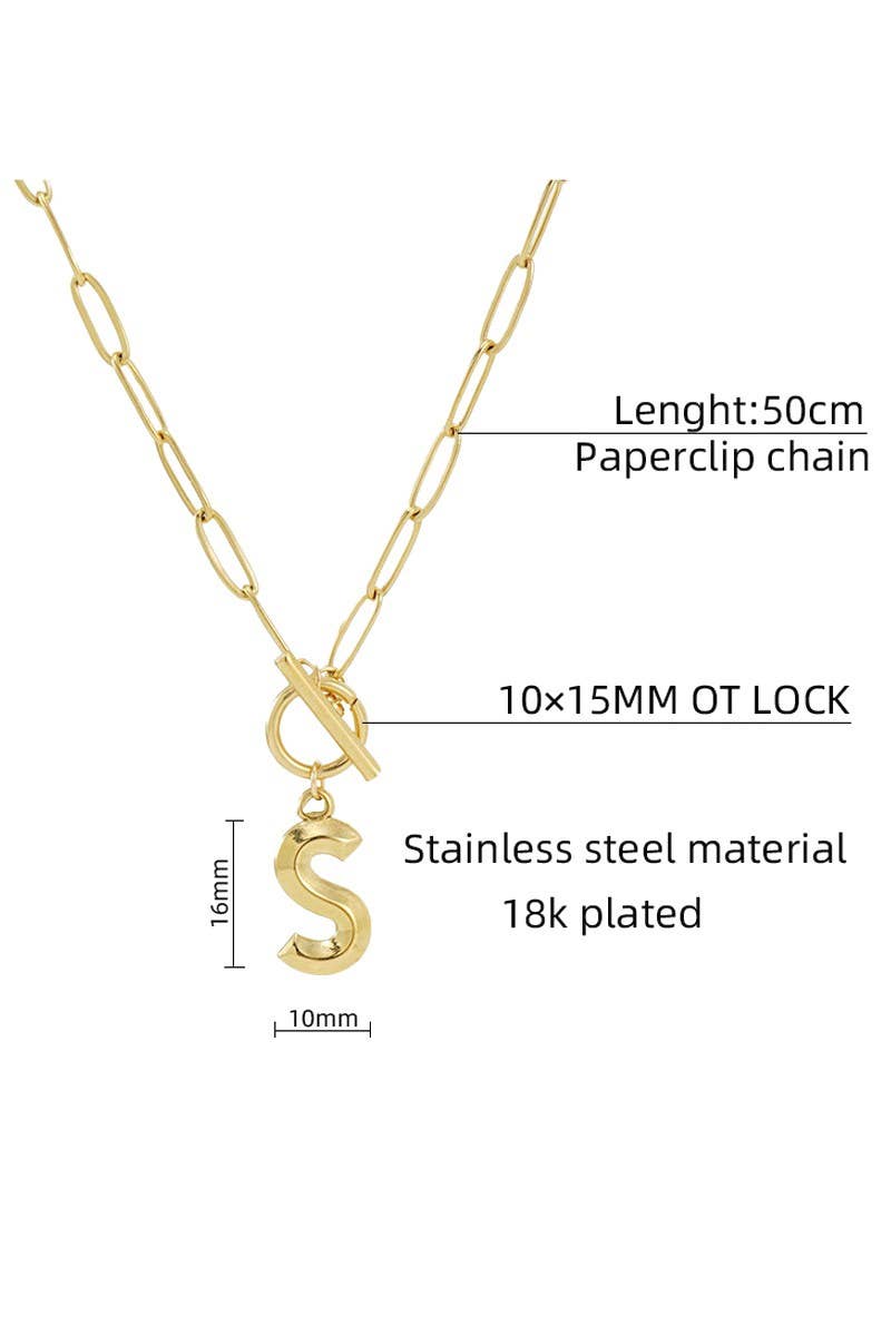 Initials Pendant Trendy Lariat Necklace_Cwaje237
