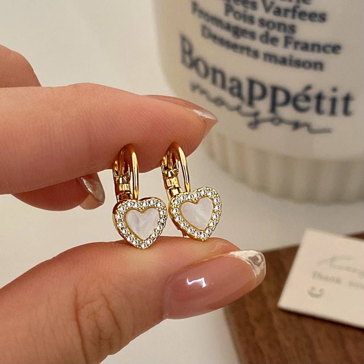 Valentines Day High-End Zircon Heart Earrings