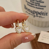 Valentines Day High-End Zircon Heart Earrings