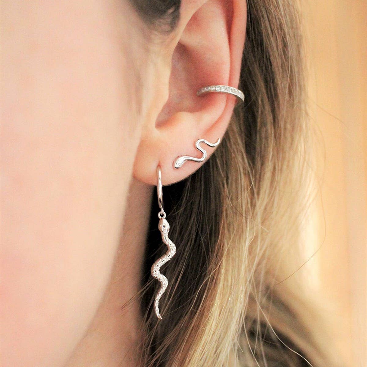 PERSONALIZED EXAGGERATED LONG SNAKE EARRINGS_CWAJE1725