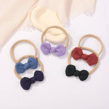 Waffle Bow Baby Headband Set Solid Colors