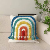 BOHO RAINBOW TUFTED PILLOW COVER_CWMM0236